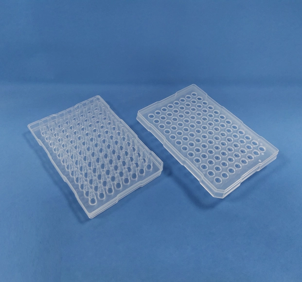 96 well semi skirted pcr plate abi style raised rims supplier